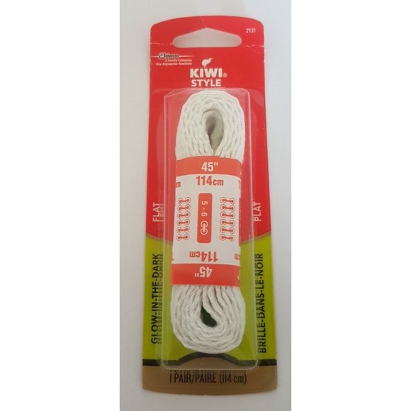 KIWI Style Shoe Laces Flat Glow in the Dark 45” Inch One Pair Each Lot of 5 NEW - Picture 2 of 9